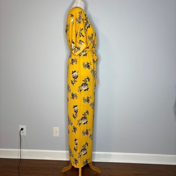 rue21- Yellow Floral Jumpsuit with Waist belt - Picture 4 of 4